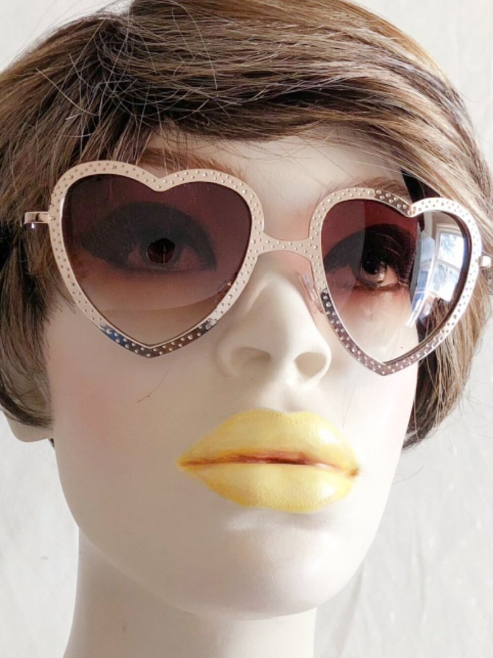 Gold Heart Shape Sunglasses